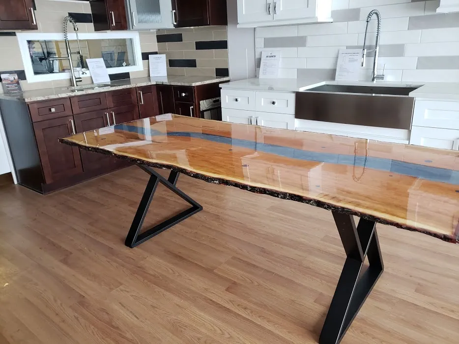 Handmade epoxy river table